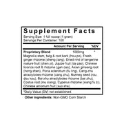 Xiang Sha Yang Wei Tang (Cyperus & Cluster Formula) (100 Grams Granules) - Supplement Facts