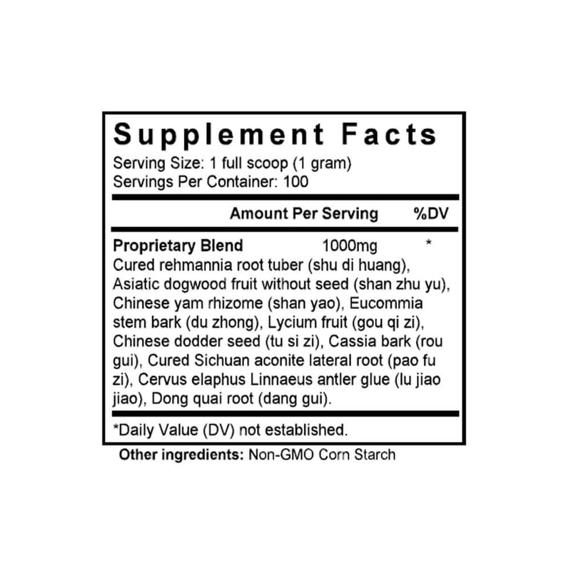 You Gui Wan (Eucommia & Rehmannia Formula) (100 Grams Granules) - Supplement Facts