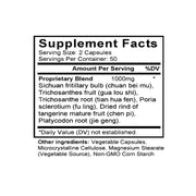 Bei Mu Gua Lou San (Fritillaria & Trichosanthes Formula) (100 Capsules) - Supplement Facts