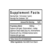 Bai Hu Tang (Gypsum Combination) (100 Grams Granules) - Supplement Facts