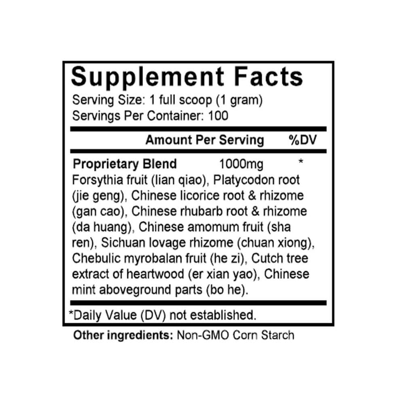 Xiang Sheng Po Di Wan (Gasping Formula) (100 Grams Granules) - Supplement Facts