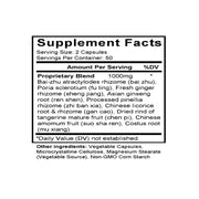 Xiang Sha Liu Jun Zi Tang (Ginseng & Cardamon Combination) (100 Capsules) - Supplement Facts