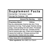 Xiang Sha Liu Jun Zi Tang (Ginseng & Cardamon Combination) (100 Grams Granules) - Supplement Facts
