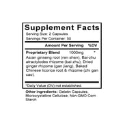 Li Zhong Tang (Ren Shen Tang) (Ginseng & Ginger Combination) (100 Capsules) - Supplement Facts