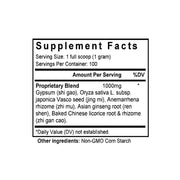 Bai Hu Jia Ren Shen Tang (Ginseng & Gypsum Combination) (100 Grams Granules) - Supplement Facts