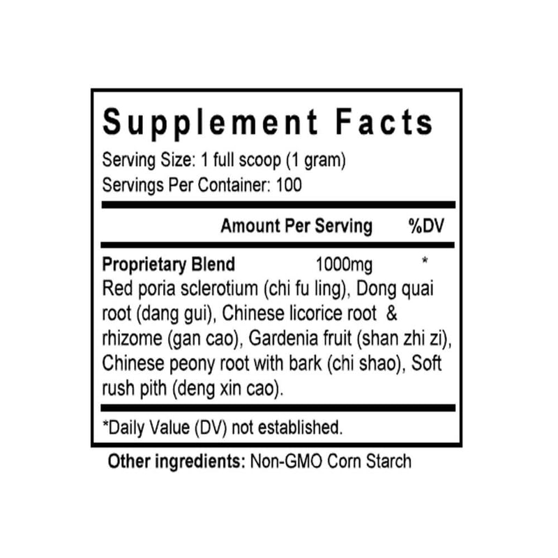 Wu Lin San (Gardenia & Hoelen Formula) (100 Grams Granules) - Supplement Facts