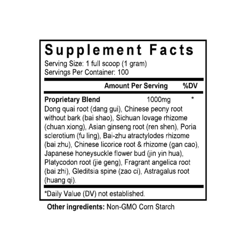 Tuo Li Xiao Du Yin (Gleditisia Combination) (100 Grams Granules) - Supplement Facts