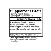 Sheng Mai San (Ginseng & Ophiopogon Formula) (100 Capsules) - Supplement Facts