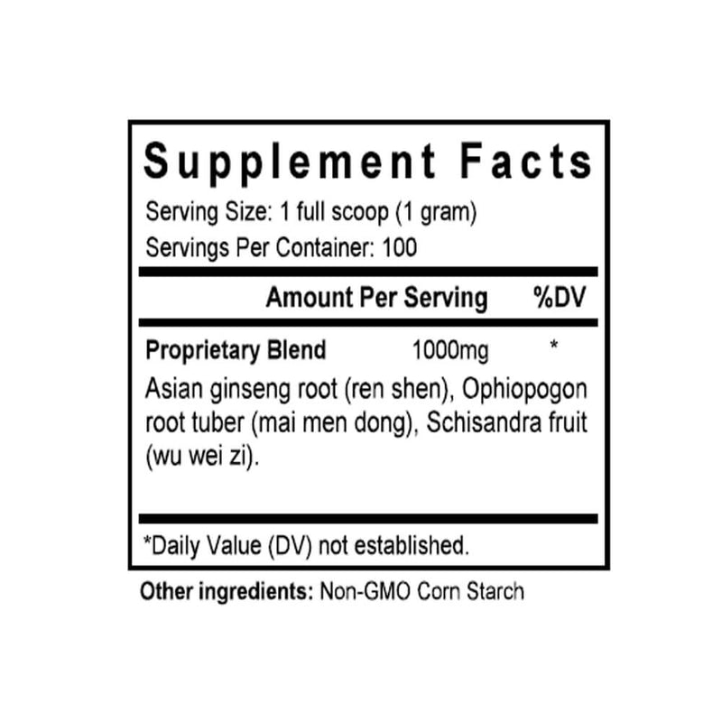 Sheng Mai San (Ginseng & Ophiopogon Formula) (100 Grams Granules) - Supplement Facts