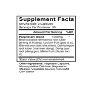 Yi Guan Jian (Glehnia & Rehmannia Combination) (100 Capsules) - Supplement Facts