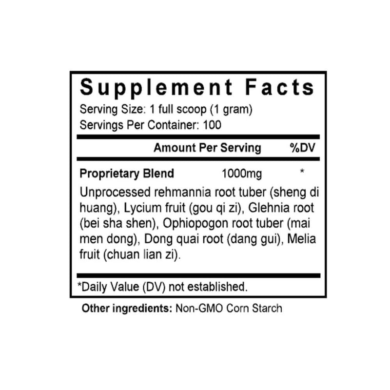Yi Guan Jian (Glehnia & Rehmannia Combination) (100 Grams Granules) - Supplement Facts