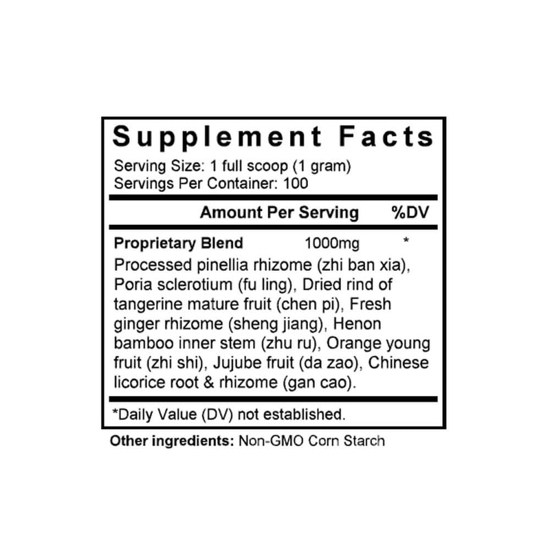 Wen Dan Tang (Hoelen & Bamboo Combination) (100 Grams Granules) - Supplement Facts