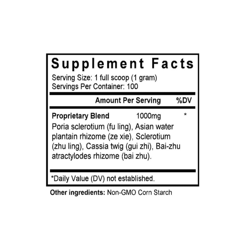 Wu Ling San (Hoelen Five Herb Formula) (100 Grams Granules) - Supplement Facts