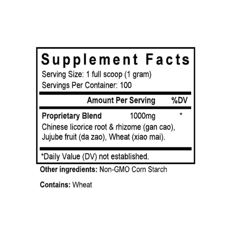 Gan Mai Da Zao Tang (Licorice & Jujube Combination) (100 Grams Granules) - Supplement Facts