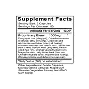 Run Chang Tang (Linum & Rhubarb Combination) (100 Capsules) - Supplement Facts