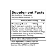 Xiao Huo Luo Dan (Myrrh & Aconite Formula) (100 Capsules) - Supplement Facts