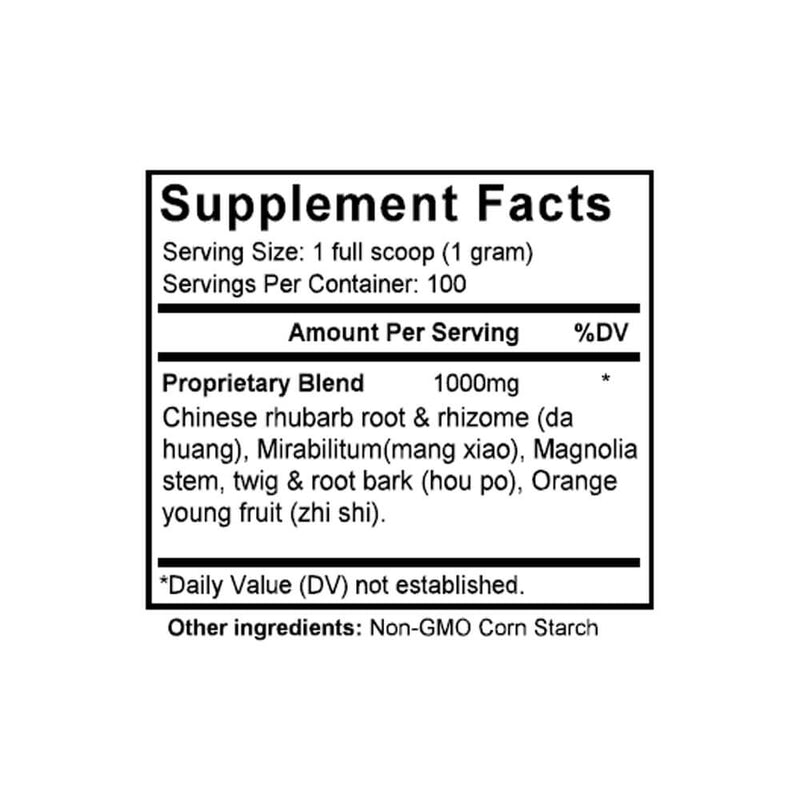 Da Cheng Qi Tang (Major Rhubarb Combination) (100 Grams Granules) - Supplement Facts