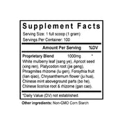 Sang Ju Yin (Morus & Chrysanthemum Combination) (100 Grams Granules) - Supplement Facts