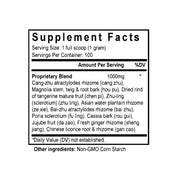 Wei Ling Tang (Magnolia & Hoelen Combination) (100 Grams Granules) - Supplement Facts