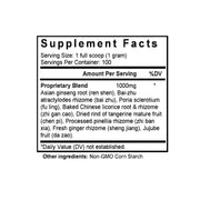 Liu Jun Zi Tang (Major Six Herb Combination) (100 Grams Granules) - Supplement Facts