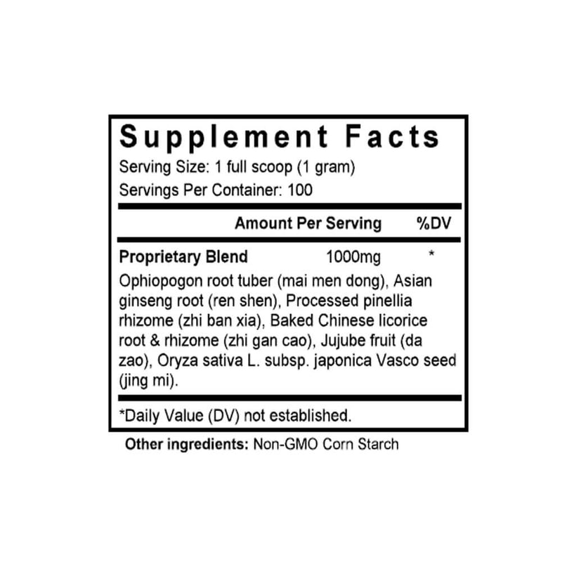 Mai Men Dong Tang (Ophiopogon Combination) (100 Grams Granules) - Supplement Facts