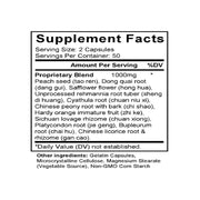 Xue Fu Zhu Yu Tang (Persica & Achyranthes Combination) (100 Capsules) - Supplement Facts
