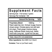 Tong Qiao Huo Xie Tang (Persica & Cnidium Combination) (100 Grams Granules) - Supplement Facts