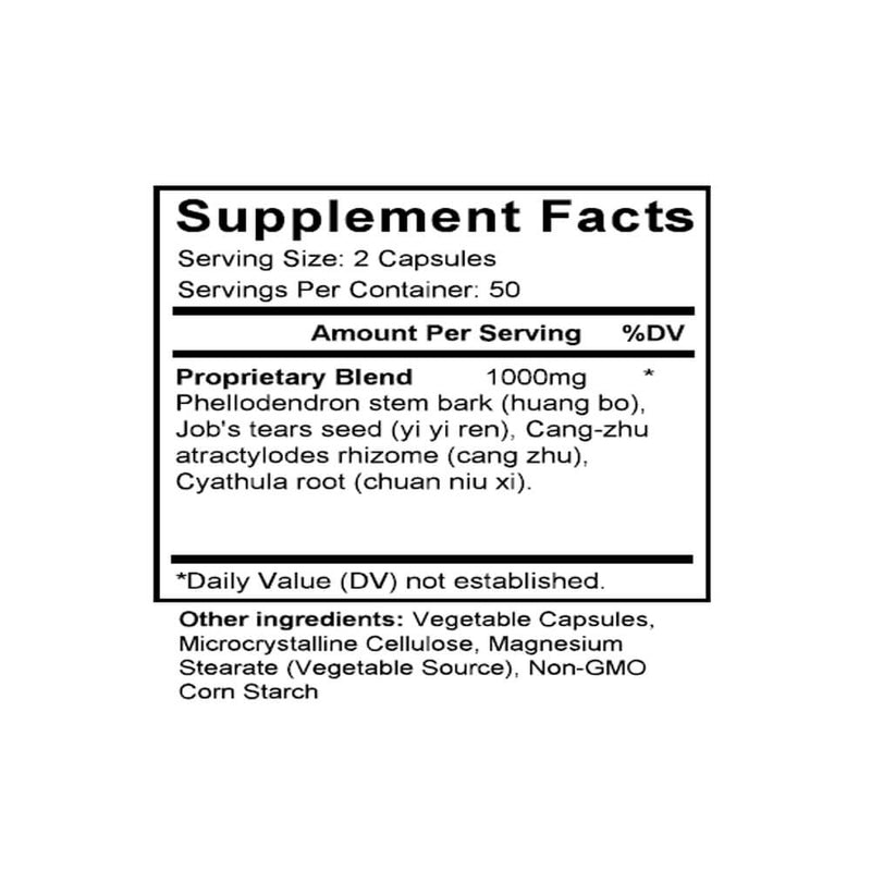 Si Miao San (Phellodendron & Coix Formula) (100 Capsules) - Supplement Facts
