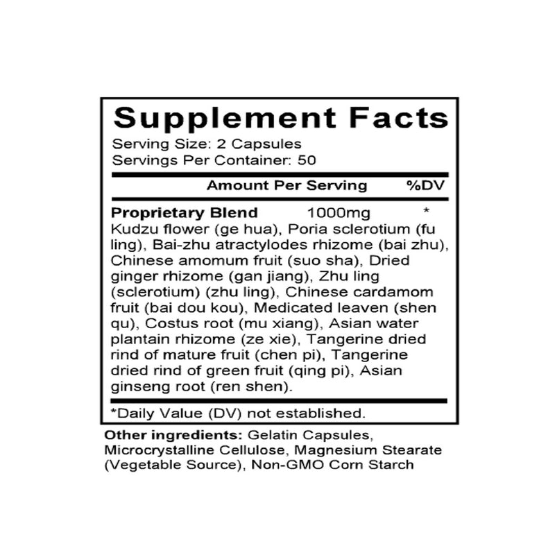 Ge Hua Jie Cheng Tang (Pueraria Flower Combination) (100 Capsules) - Supplement Facts