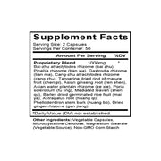 Ban Xia Bai Zhu Tian Ma Tang (Pinellia & Gastrodia Combination) (100 Capsules) - Supplement Facts