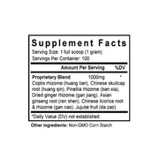 Gan Cao Xie Xin Tang (Pinellia & Licorice Combination) (100 Grams Granules) - Supplement Facts