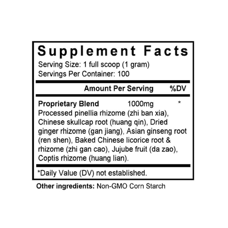 Ban Xia Xie Xin Tang (Pinellia Fruit Combination) (100 Grams Granules) - Supplement Facts