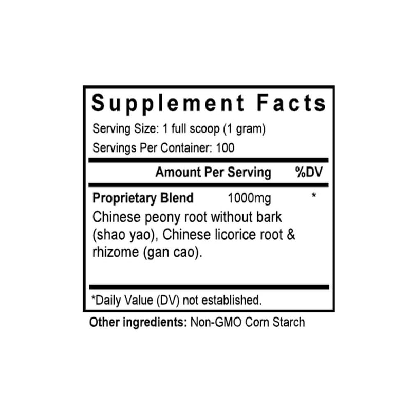 Shao Yao Gan Cao Tang (Peony & Licorice Combination) (100 Grams Granules) - Supplement Facts
