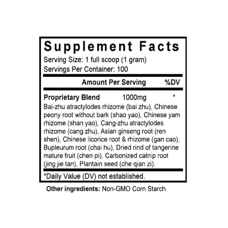 Wan Dai Tang (Peony & Plantags Combination) (100 Grams Granules) - Supplement Facts