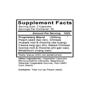 Tao He Cheng Qi Tang (Persica & Rhubarb Combination) (100 Capsules) - Supplement Facts