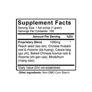 Tao He Cheng Qi Tang (Persica & Rhubarb Combination) (100 Grams Granules) - Supplement Facts