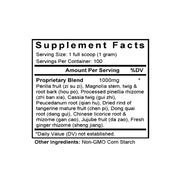 Su Zi Jiang Qi Tang (Perilla Seed Combination) (100 Grams Granules) - Supplement Facts