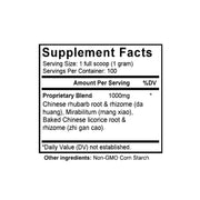 Tiao Wei Cheng Qi Tang (Rhubarb & Mirabilitum Combination) (100 Grams Granules) - Supplement Facts