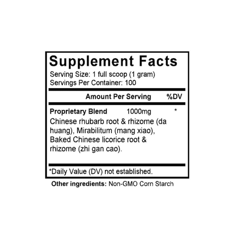 Tiao Wei Cheng Qi Tang (Rhubarb & Mirabilitum Combination) (100 Grams Granules) - Supplement Facts
