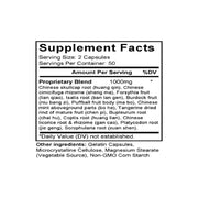 Pu Ji Xiao Du Yin (Scute & Cimicifuga Combination) (100 Capsules) - Supplement Facts