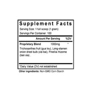 Gua Lou Xie Bai Ban Xia Tang (Trichosanthes, Bakeri & Pinellia Combination) (100 Grams Granules) - Supplement Facts