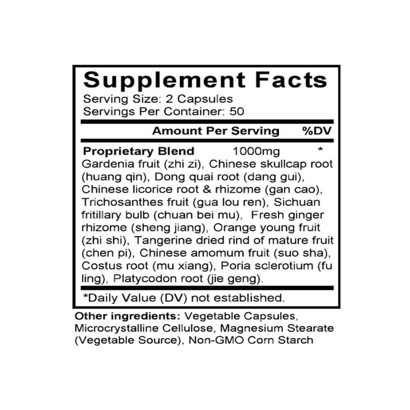 Gua Lou Zhi Shi Tang (Trichosanthes & Chih-shih Combination) (100 Capsules) - Supplement Facts