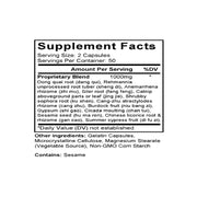 Xiao Feng San (Bian Fang) (Tang-kuei & Arctium Formula) (100 Capsules) - Supplement Facts