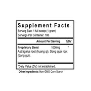 Dang Gui Bu Xue Tang (Tang-kuei & Astragalus Combination) (100 Grams Granules) - Supplement Facts