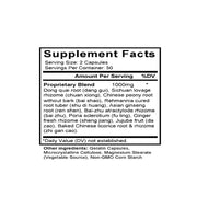 Ba Zhen Tang (Tang-kuei & Ginseng Eight Combination) (100 Capsules) - Supplement Facts