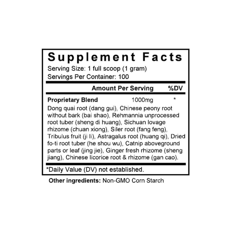 Dang Gui Yin Zi (Tang-kuei & Tribulus Combination) (100 Grams Granules) - Supplement Facts
