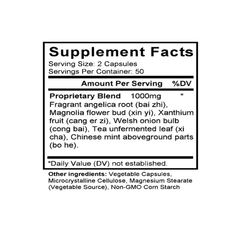 Cang Er San (Xanthium Formula) (100 Capsules) - Supplement Facts