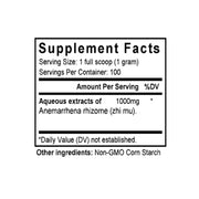 Zhi Mu (Anemarrhena) (100 Grams Granules) - Supplement Facts