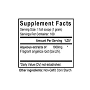 Bai Zhi (Dahurican Angelica Root) (100 Grams Granules) - Supplement Facts