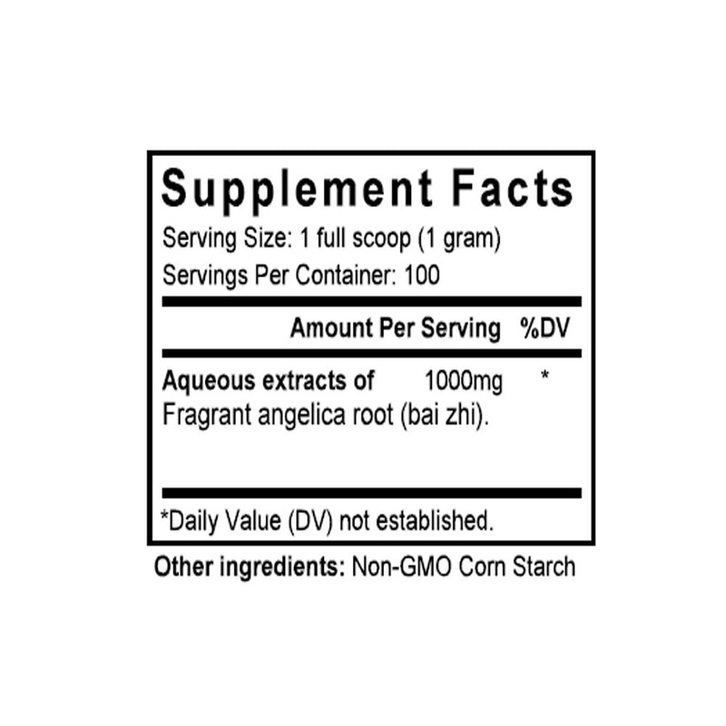 Bai Zhi (Dahurican Angelica Root) (100 Grams Granules) - Supplement Facts